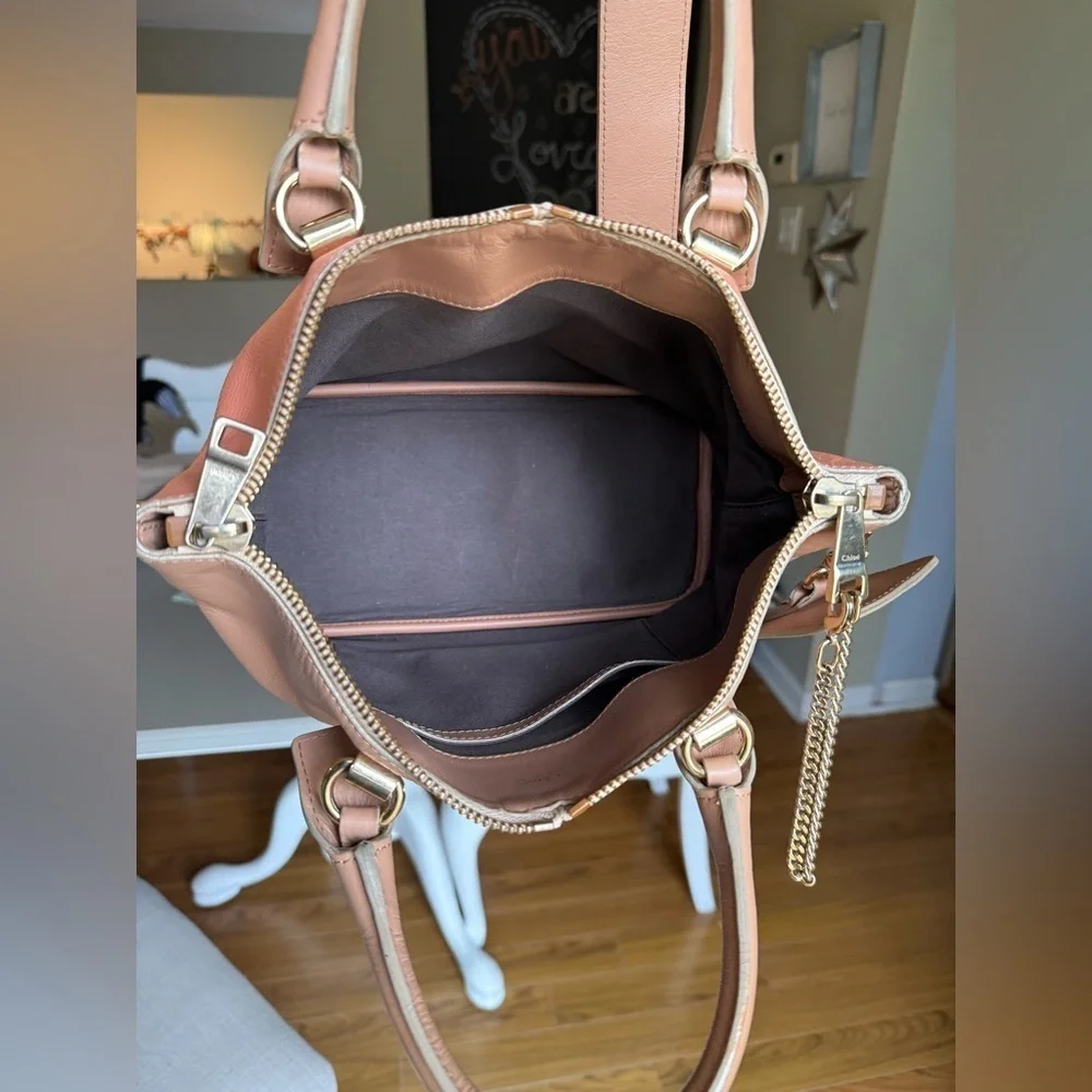 Authentic Chloe Baylee two tone medium shoulder/crossbody purse w/ Chloe wallet